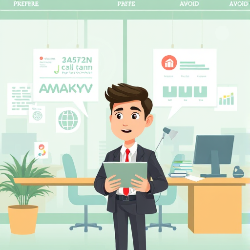 illustration of digital French vocabulary flashcards and grammar explanations, animated character learning French with an AI assistant, green and blue color palette, no text