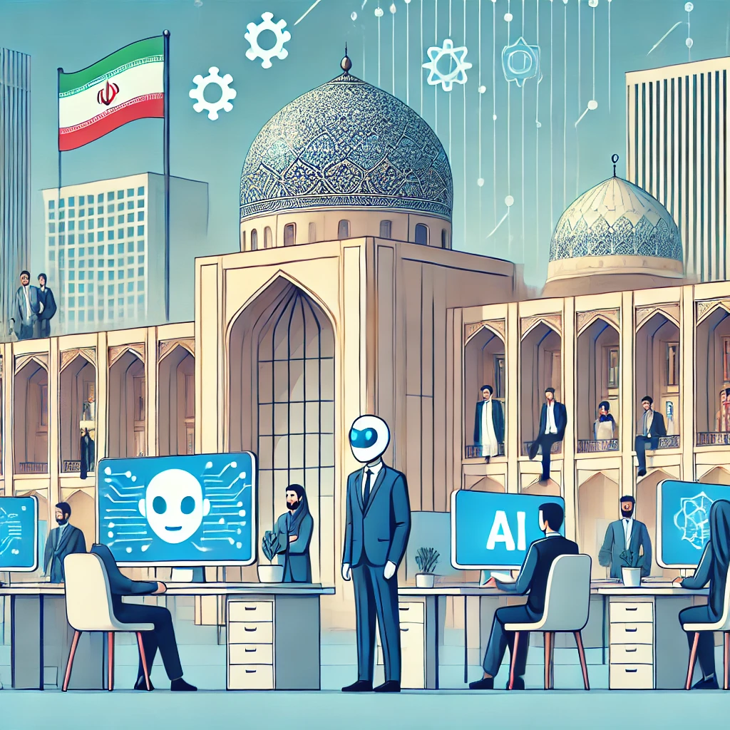 minimalist illustration, artificial intelligence icons upgrading low-