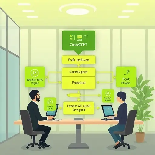 schematic diagram: Iranian software architecture integrating ChatGPT API (GapGPT)