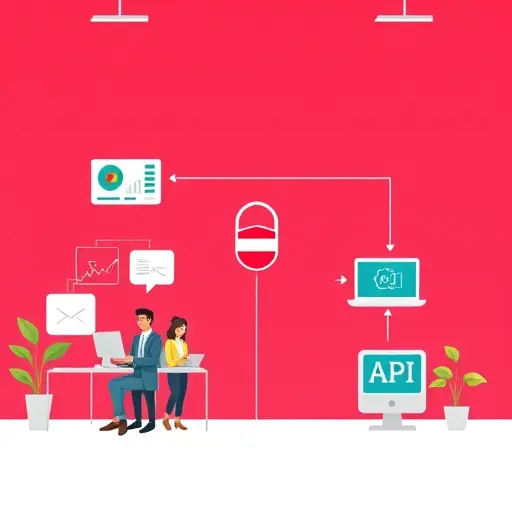 modern cartoon diagram of secure API data flow: client sends encrypted request via HTTPS, AI server processes and securely returns response; server located in Iran with shield icon; focus on privacy, no text