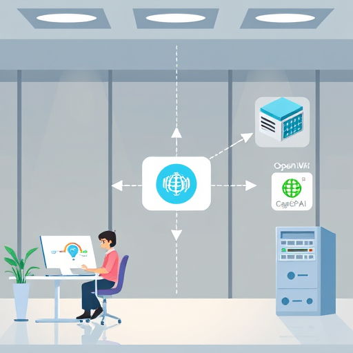 modern network diagram, user/