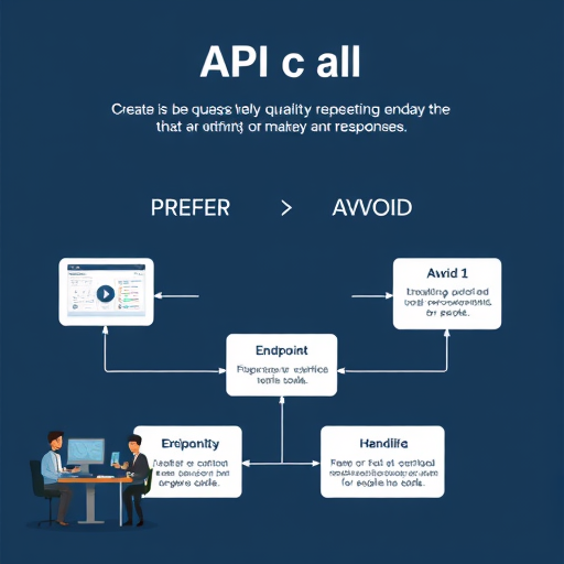 flowchart diagram showing steps in making an API call: