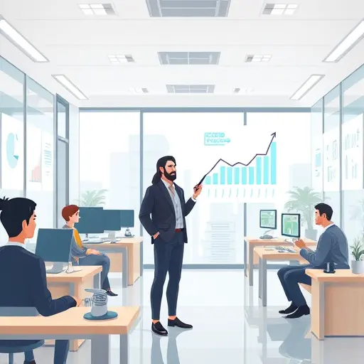 animated business environment with AI-