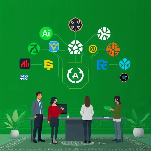 cartoon style illustration showing a variety of logo designs (iconic, wordmark, combination styles)