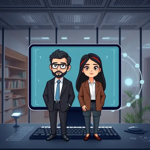 animated illustration of two cartoon-style avatars being created step-by-