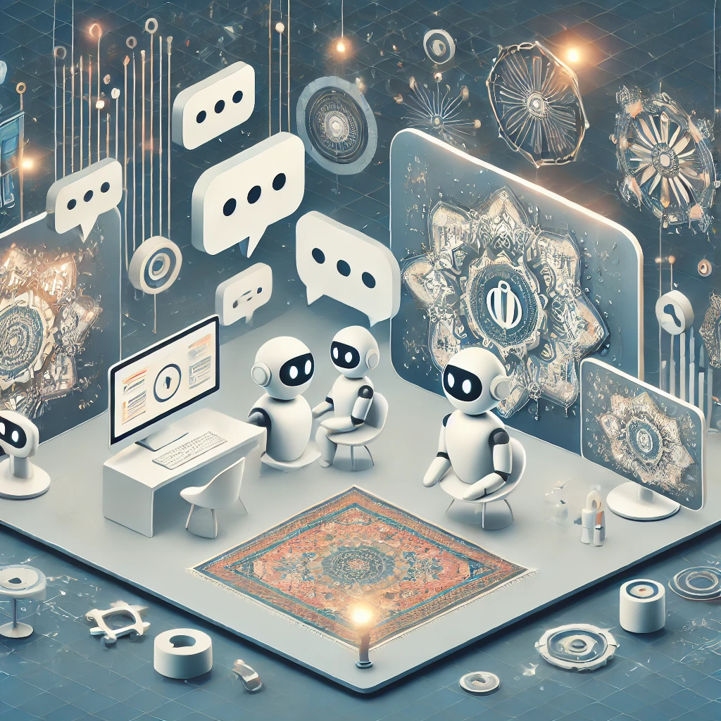 modern cartoon illustration of an AI-