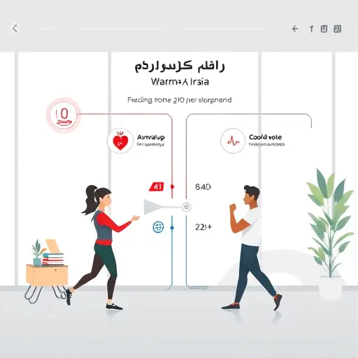 illustration of dynamic warm-up and cool-down flow with AI-