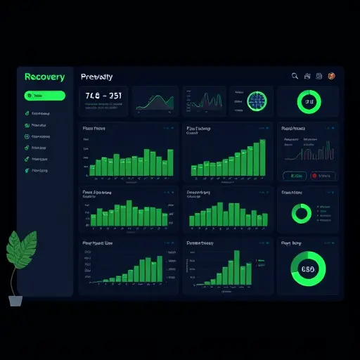abstract recovery and sleep optimization dashboard powered by AI, dark UI cards, green accent #94d3a2