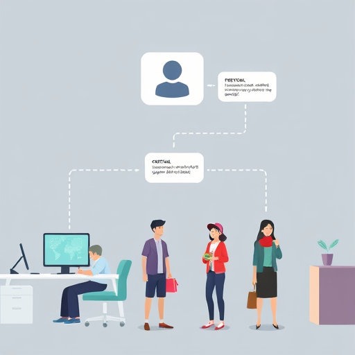 abstract flowchart showing chat bubble icon from an Iranian online store, API request to GapGPT/ChatGPT cloud, AI-generated customer support reply flows back, cartoon digital tech style, text-free