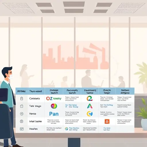 animated table of top AI API use cases, cartoon software icons (chatbots, document search, recommendation, sentiment analysis)