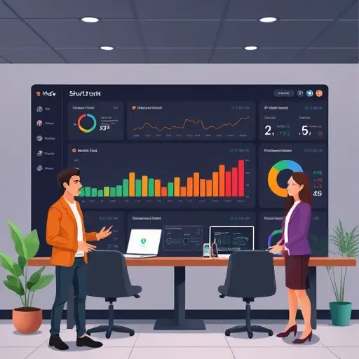 animated dashboard illustration showing short-form KPIs: retention curve, CTR, saves, shares across Instagram Reels, YouTube Shorts, TikTok;
