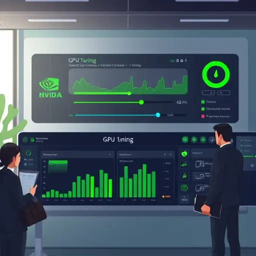 animated GPU tuning dashboard with sliders for batch size and precision (FP16/BF16)