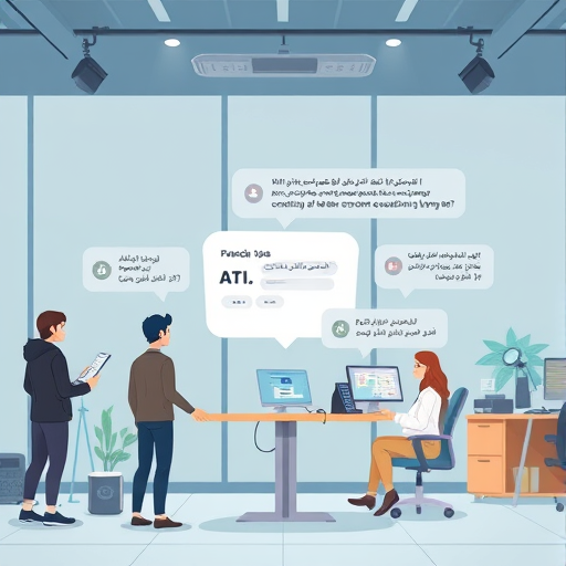 animated infographic showing an AI chatbot analyzing and breaking down a complex scientific question into step-by-step answers, cartoon style, vibrant color palette, no text