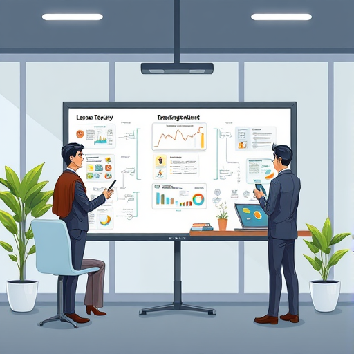 cartoon style digital whiteboard with AI-