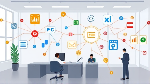 animated illustration of an AI neural network, with Google Gemini branding elements, colorful abstract lines connecting text, image, and sound icons, high-