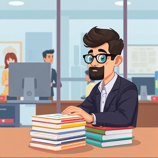 modern cartoon illustration, student using AI to create flashcards and summary sheets, stack of colorful study cards, digital interface, no text