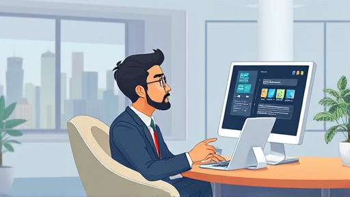 cartoon style illustration showing a user enjoying a seamless AI experience:
