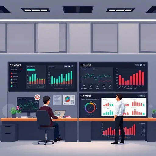 modern AI competitive suite illustration showing ChatGPT, Claude, Gemini icons, side-by-