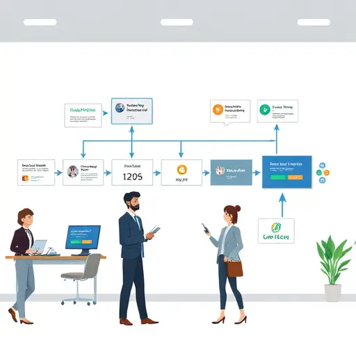 illustration of an AI pipeline: survey responses flowing into NLP modules, sentiment scoring, summarization, and NPS calculation;