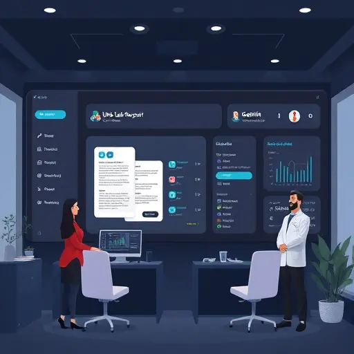 modern dark-themed AI dashboard illustration showing a user uploading a lab report (PDF/image) and choosing models GPT-4
