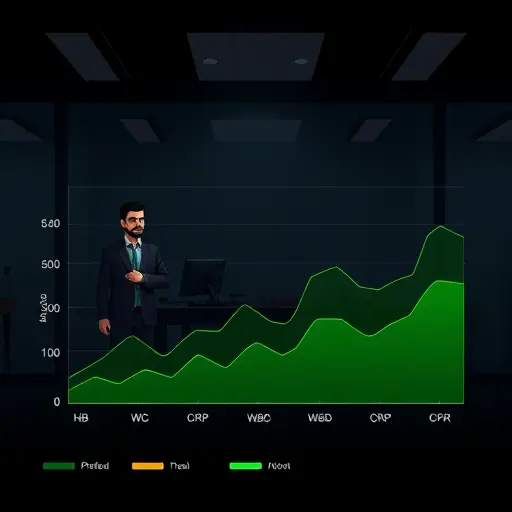 animated comparison chart of lab trends (Hb, WBC, CRP)