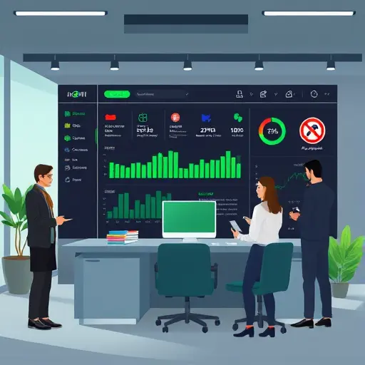 clean animated illustration of an Iranian AI platform dashboard translating lab results, icons for PDF export, price tag, and no-