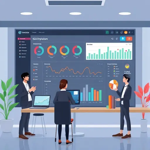 clean animated dashboard showing SEO optimization: keywords, meta description, H2/H3