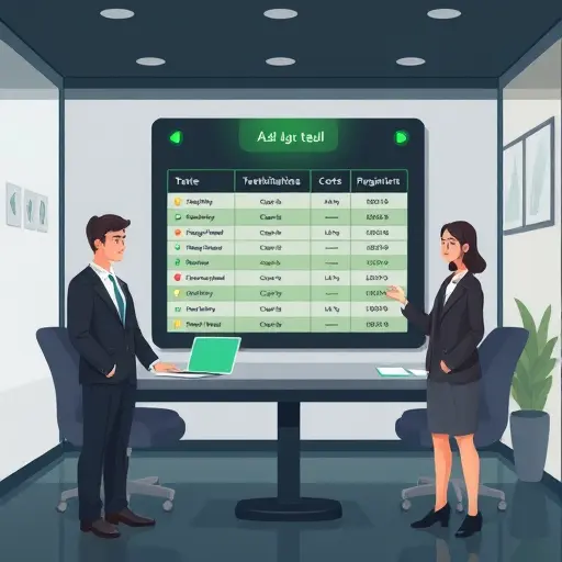 clean animated UI showing AI assistant generating a structured table of travel destinations, costs, weather, and visa requirements; dark theme, green highlights, minimal, text-