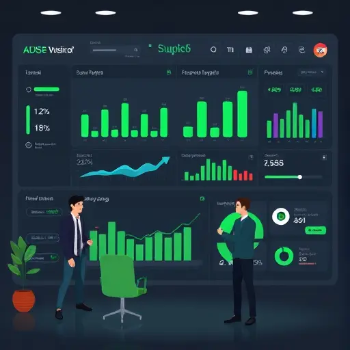 dashboard illustration of personal finance planning with AI, savings targets, progress bars, scenario simulation panels, dark UI, accent green, text-free