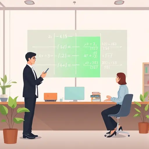 modern AI interface solving multi-variable equations, animated math symbols, green highlight, text-free
