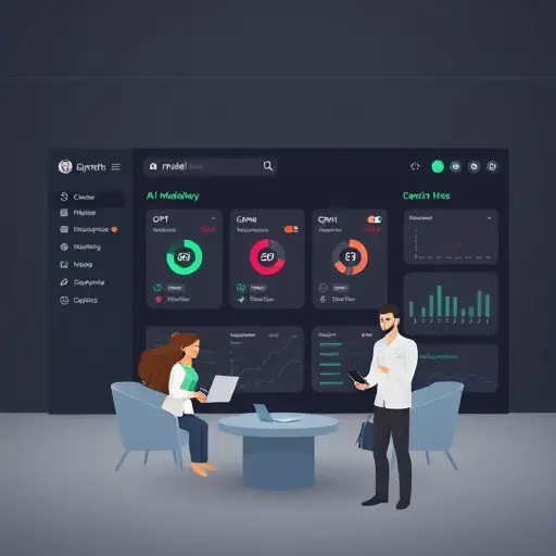 animated dashboard illustration showing AI model selection (GPT, Claude, Gemini)