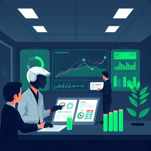 animated illustration of AI analyzing lab reports, trend lines and biomarkers, dark theme (#171717) with green accents (#94d3a2)