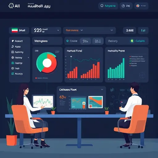 modern AI dashboard comparing CBC, metabolic panel and hormones, accuracy gauge and warning/