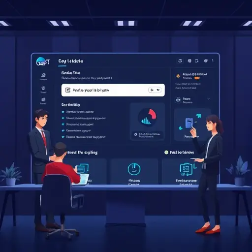 clean animated illustration of GapGPT platform UI in dark theme, showcasing file upload for lab tests and AI model selection (ChatGPT, Claude, Gemini)