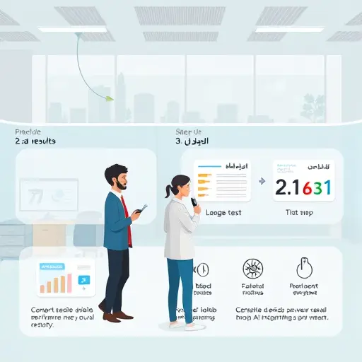 animated step-by-step UI illustration of uploading lab results and getting instant AI interpretation, clean layout, icons for blood and urine tests, text-free