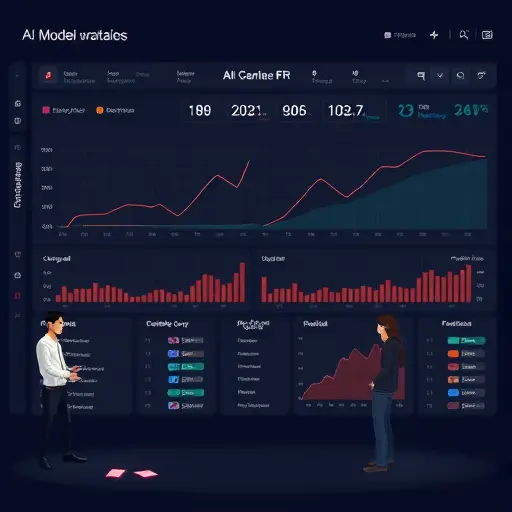 clean illustration of AI model evaluation with ROC and PR curves on a dark dashboard, showing metrics like precision, recall, F1