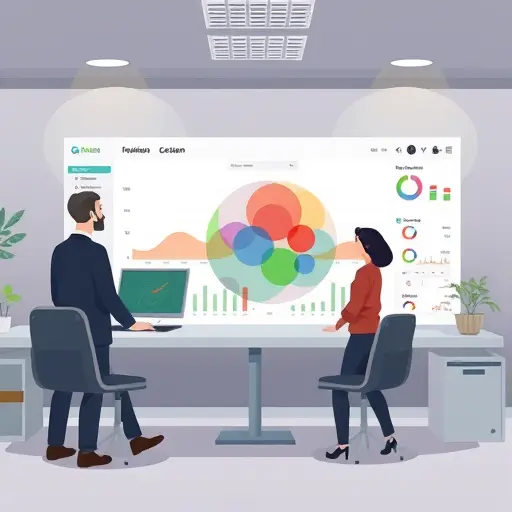 animated illustration of customer segmentation clusters on a dashboard, K-