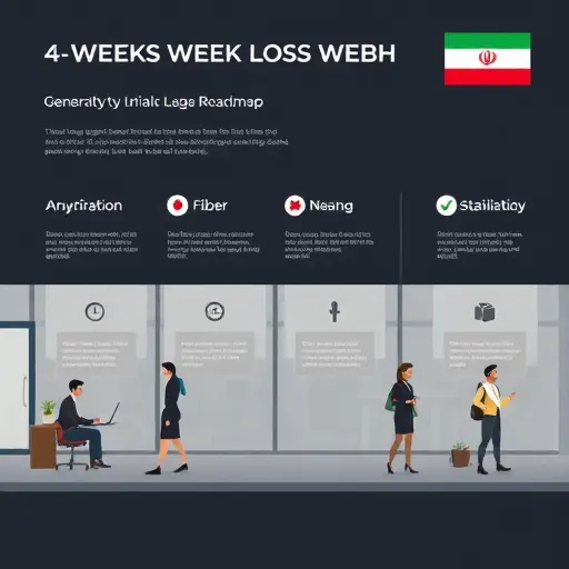 weekly roadmap infographic style illustration for a 4-