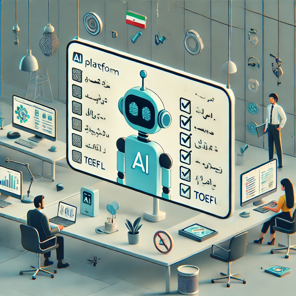 minimalist cartoon of AI platform with check-