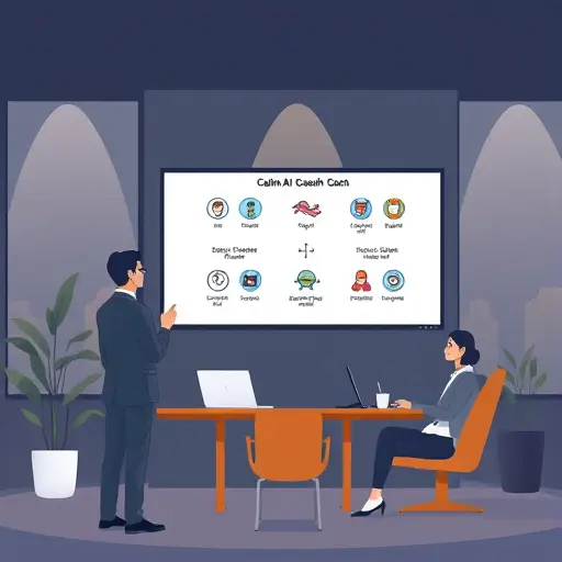 illustration of stress management techniques for presenters, breathing guide icons (4-7-8)