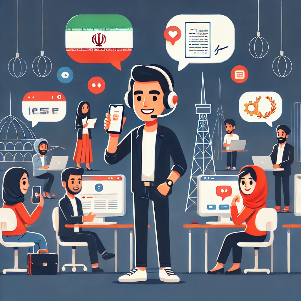 modern cartoon-style illustration, animated AI speech bubble conversing with student, microphone icon, TOEFL speech practice concept, dark background, no text