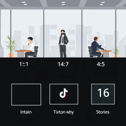 clean infographic style showing mobile video aspect ratios 1:1, 4:5, and 9:16