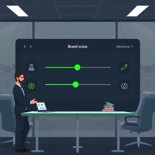 animated illustration of a brand voice control panel with sliders ()