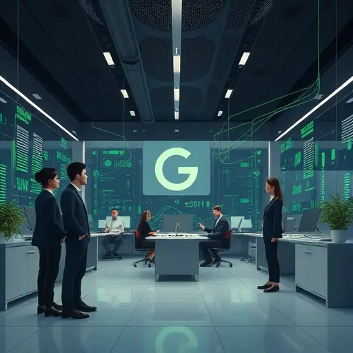 futuristic illustration of Google Gemini Pro 3 multi-modal AI, transformer neural network with streams of text, image, audio, and video data, dark theme with green accents matching #94d3a2