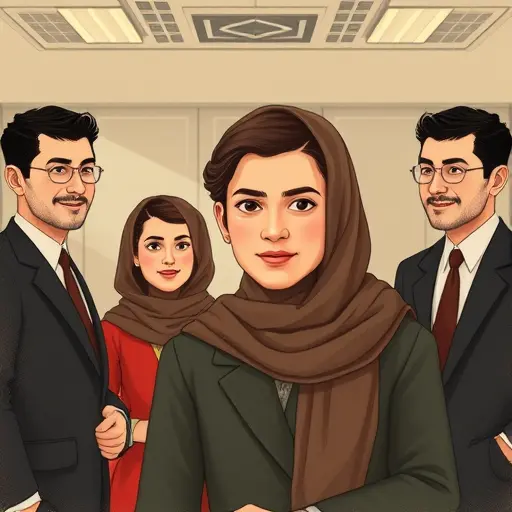 illustration of AI enhancing an old family photo: