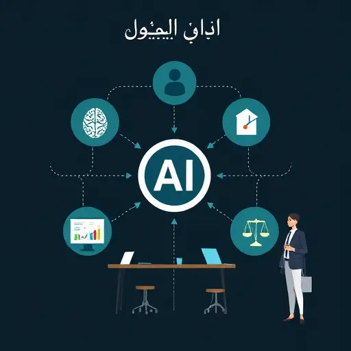 abstract ethical AI flow in healthcare, icons for consent, encryption, audit, fairness scales, human-in-the-loop, dark background, green and blue highlights, minimalist, text-free