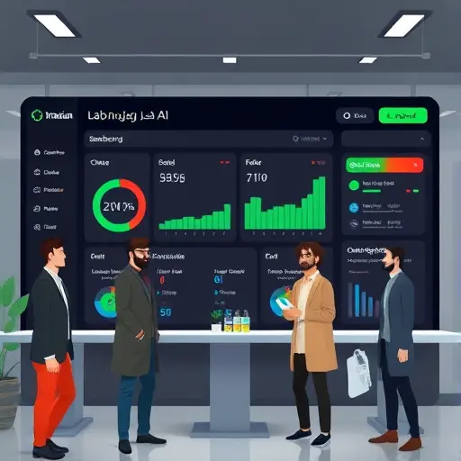 modern animated dashboard of an Iranian AI platform summarizing lab interpretation, export PDF button, model switching icons, dark UI, green accent, text-free