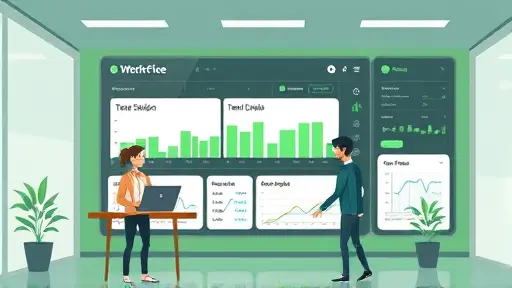 cartoon illustration of a user-friendly AI dashboard for text summarization, showing a quick and easy workflow, green and dark color theme, text-free