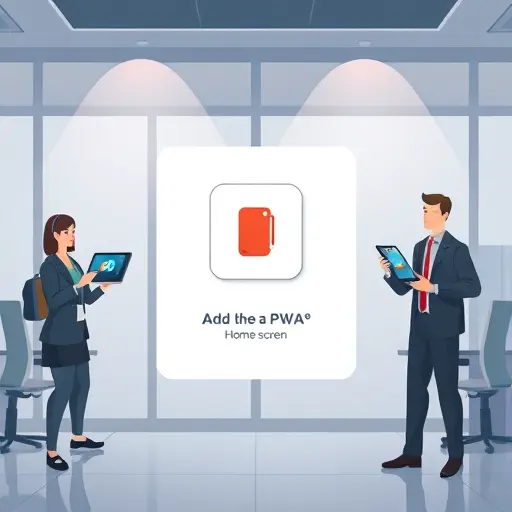 clean animated step-by-step illustration of installing a PWA on Android (add to home screen)