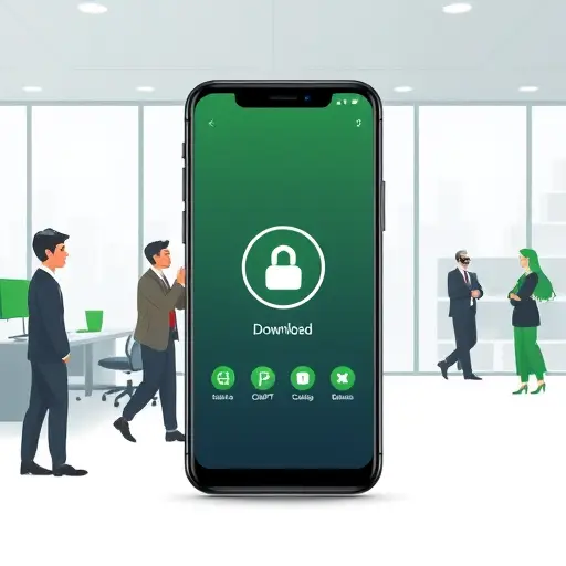 animated illustration of an Android smartphone showing a secure download button and AI icons (ChatGPT, Claude, Gemini)#94d3a2